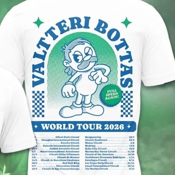 Valtteri Bottas World Tour 2026 Unisex T-Shirt 159 - Picture 3 of 6
